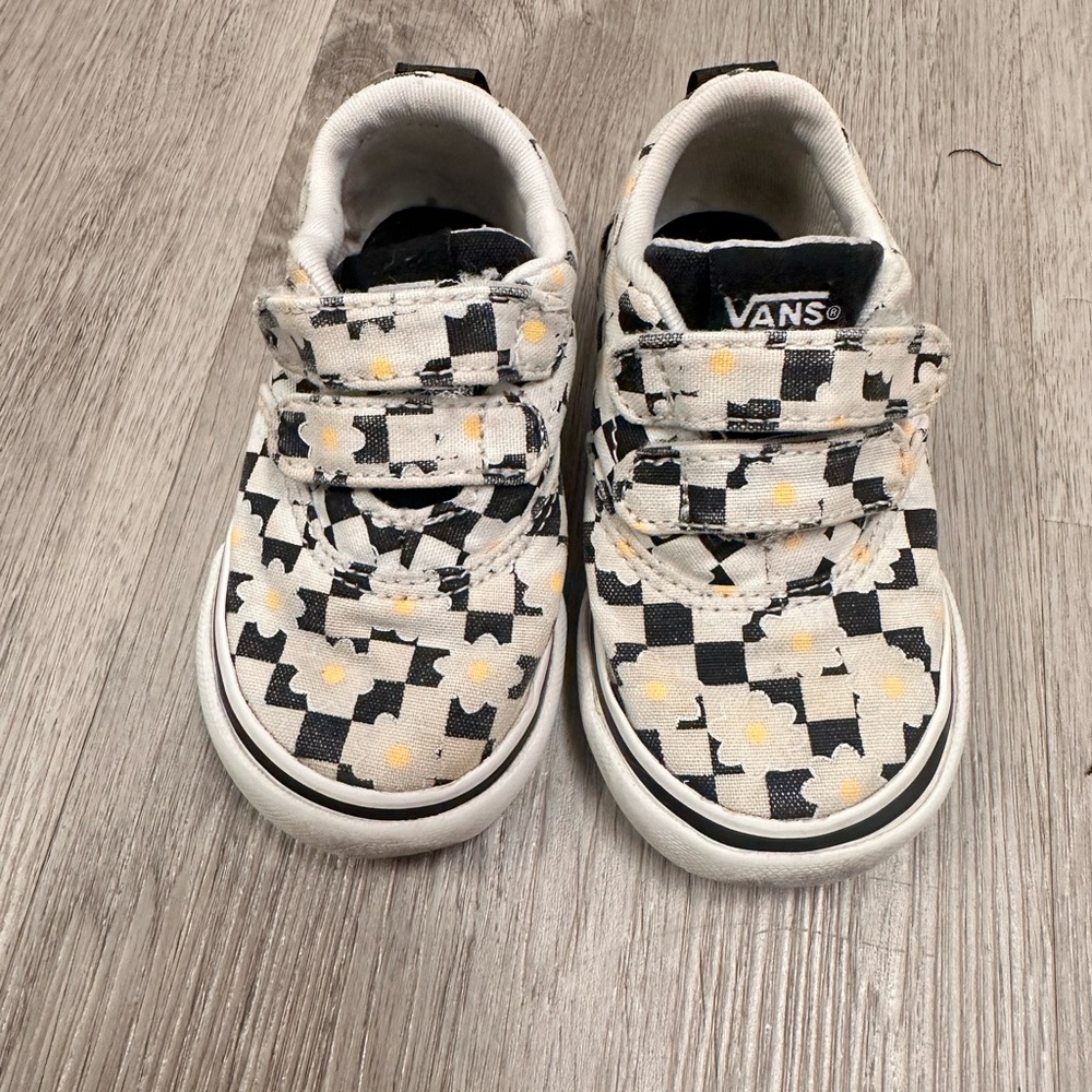 Floral Checkered Vans Toddler Size 5